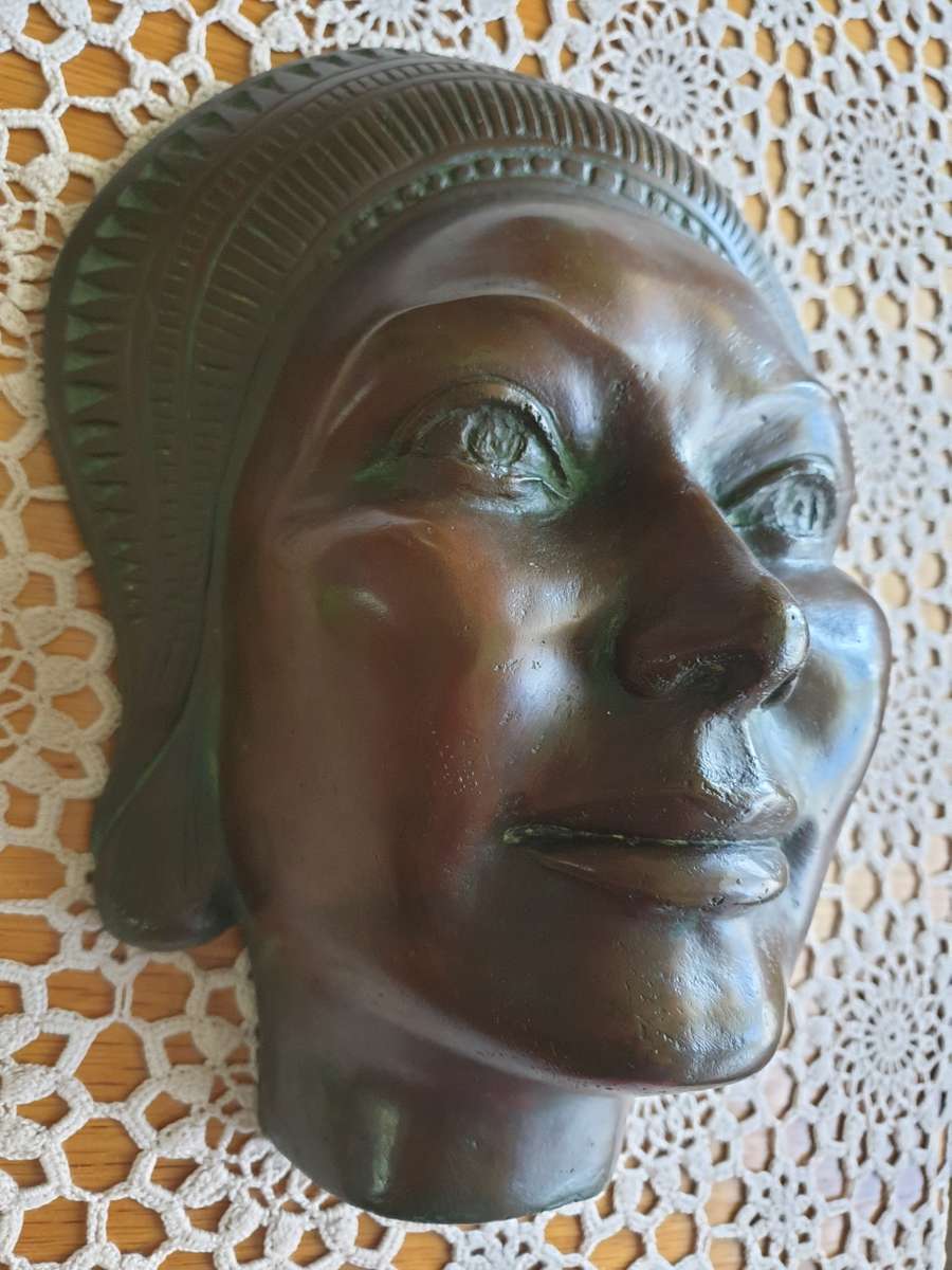 BRONZE FACE MASK | VINTAGE | SIGNED |