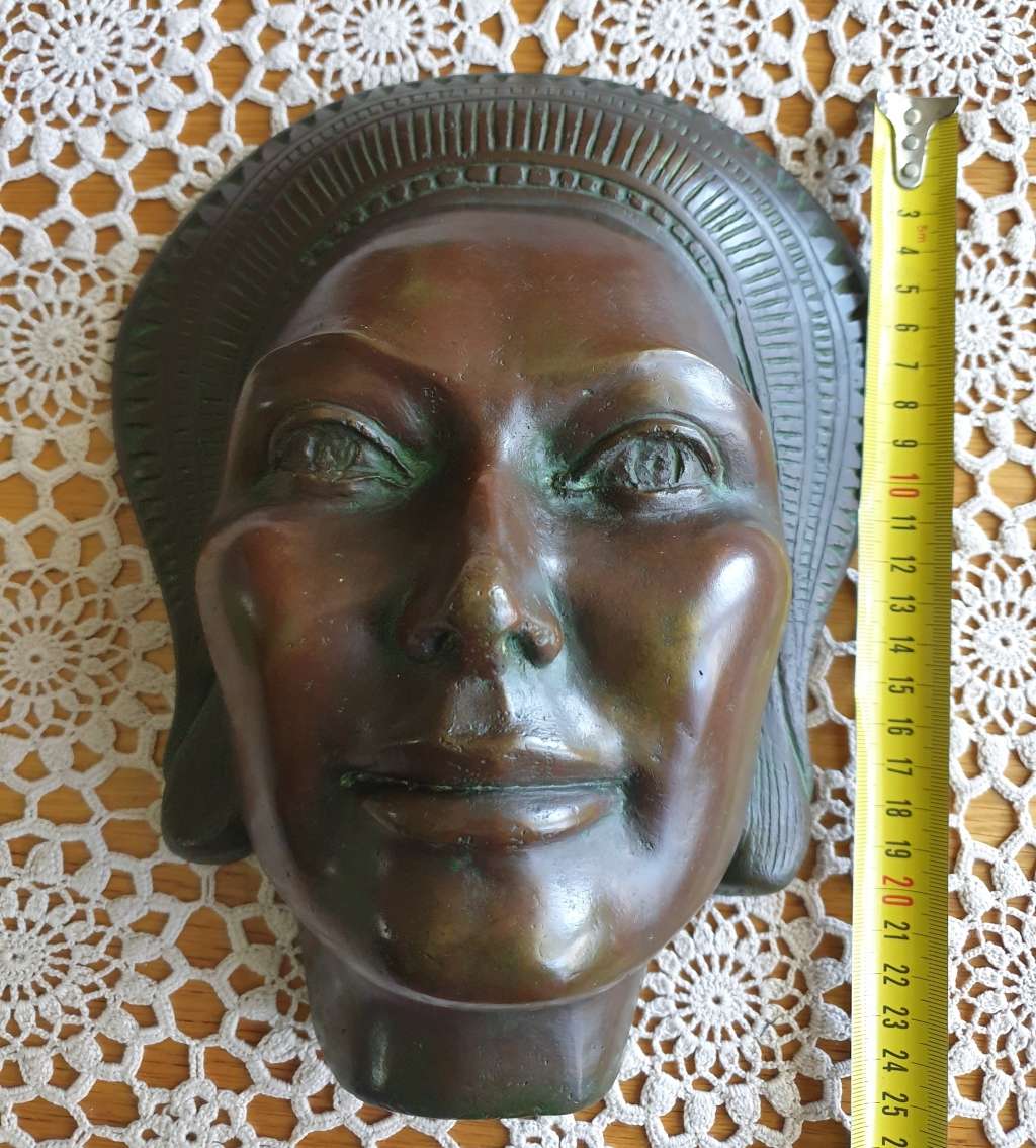 BRONZE FACE MASK | VINTAGE | SIGNED |