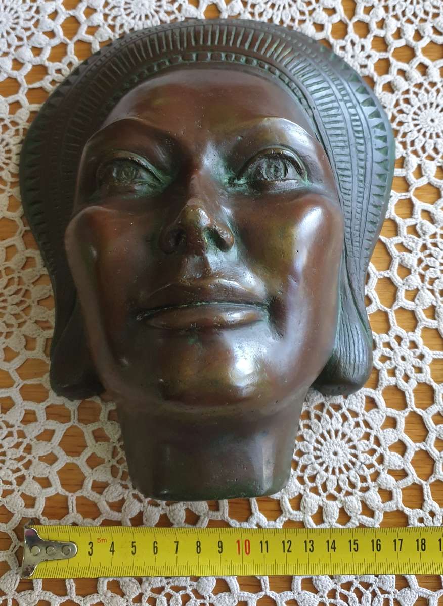 BRONZE FACE MASK | VINTAGE | SIGNED |