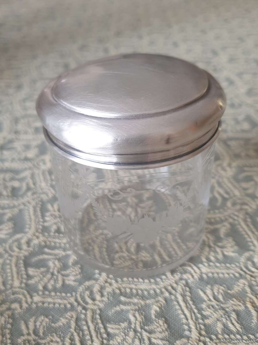 Silver and Glass Trinket/Dressing Table bowl | Vintage