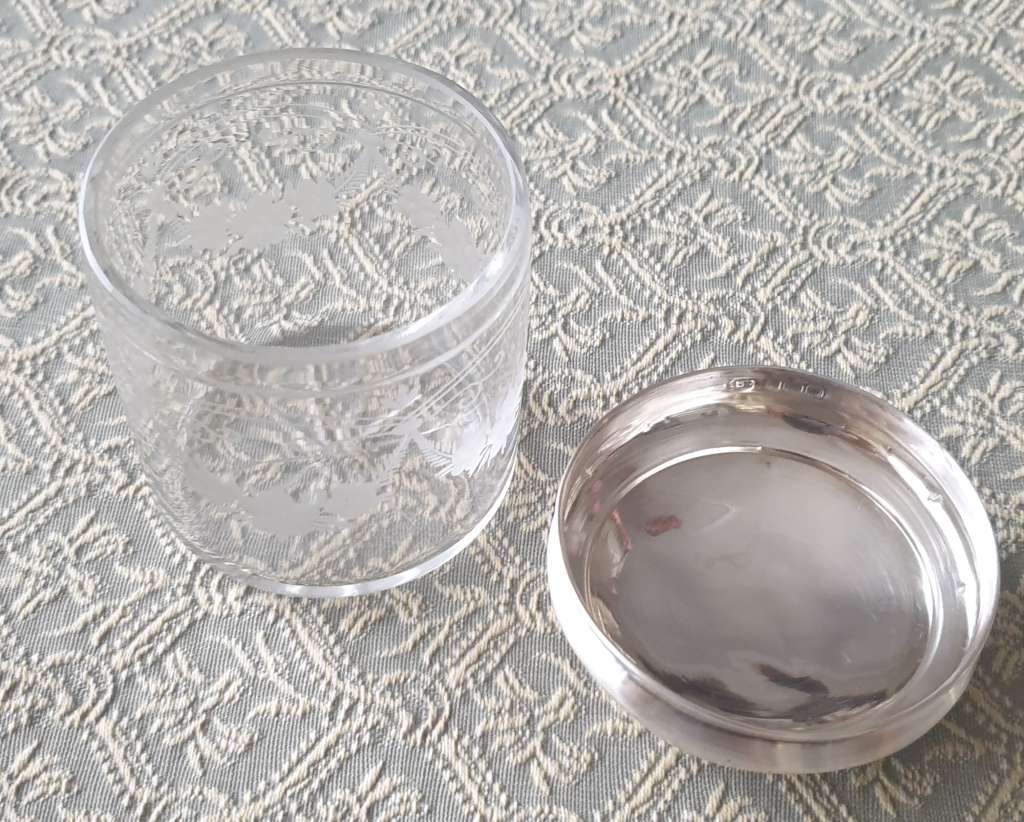 Silver and Glass Trinket/Dressing Table bowl | Vintage