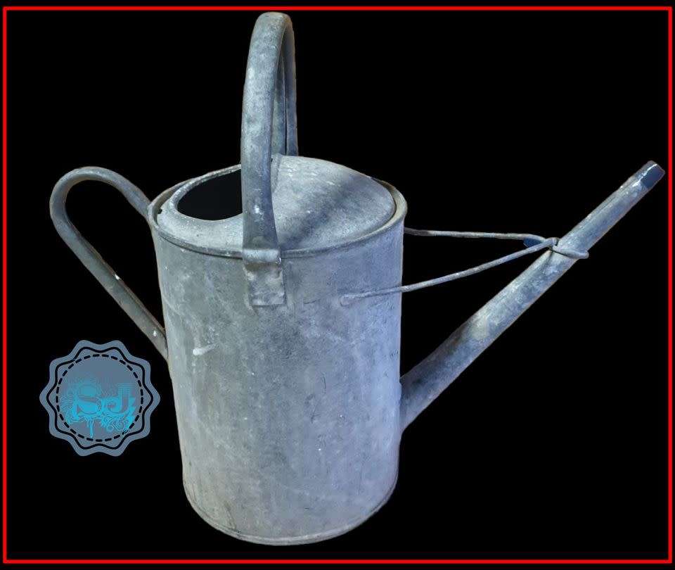 Vintage 3 gallon galvanized watering can