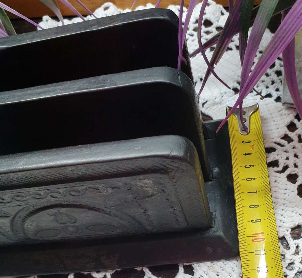 LEATHER AND WOOD ENVELOPE HOLDER | VINTAGE |