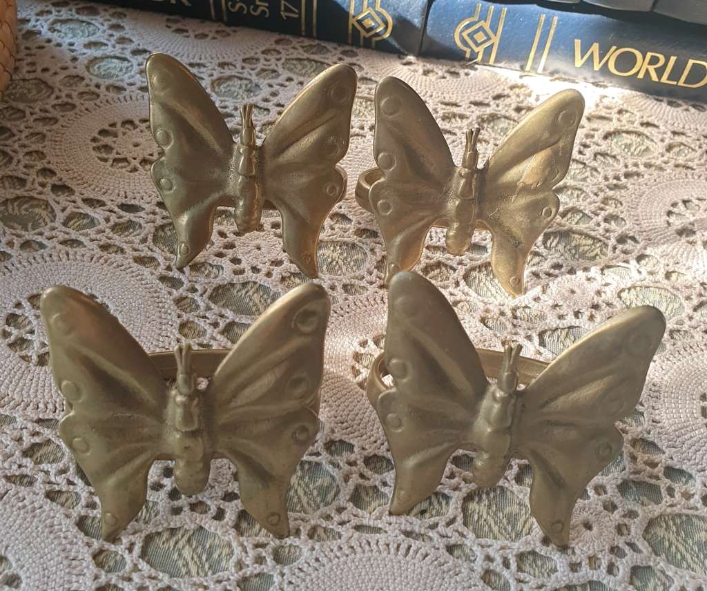 CAST BRASS NAPKIN HOLDERS SET OF 4