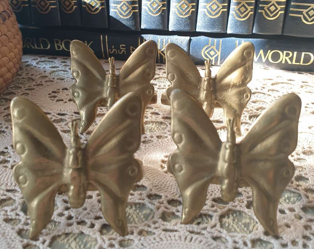 CAST BRASS NAPKIN HOLDERS SET OF 4