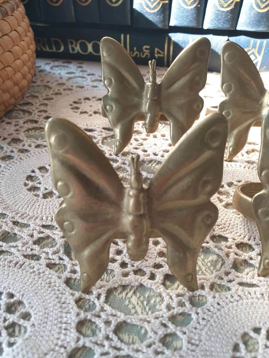 CAST BRASS NAPKIN HOLDERS SET OF 4