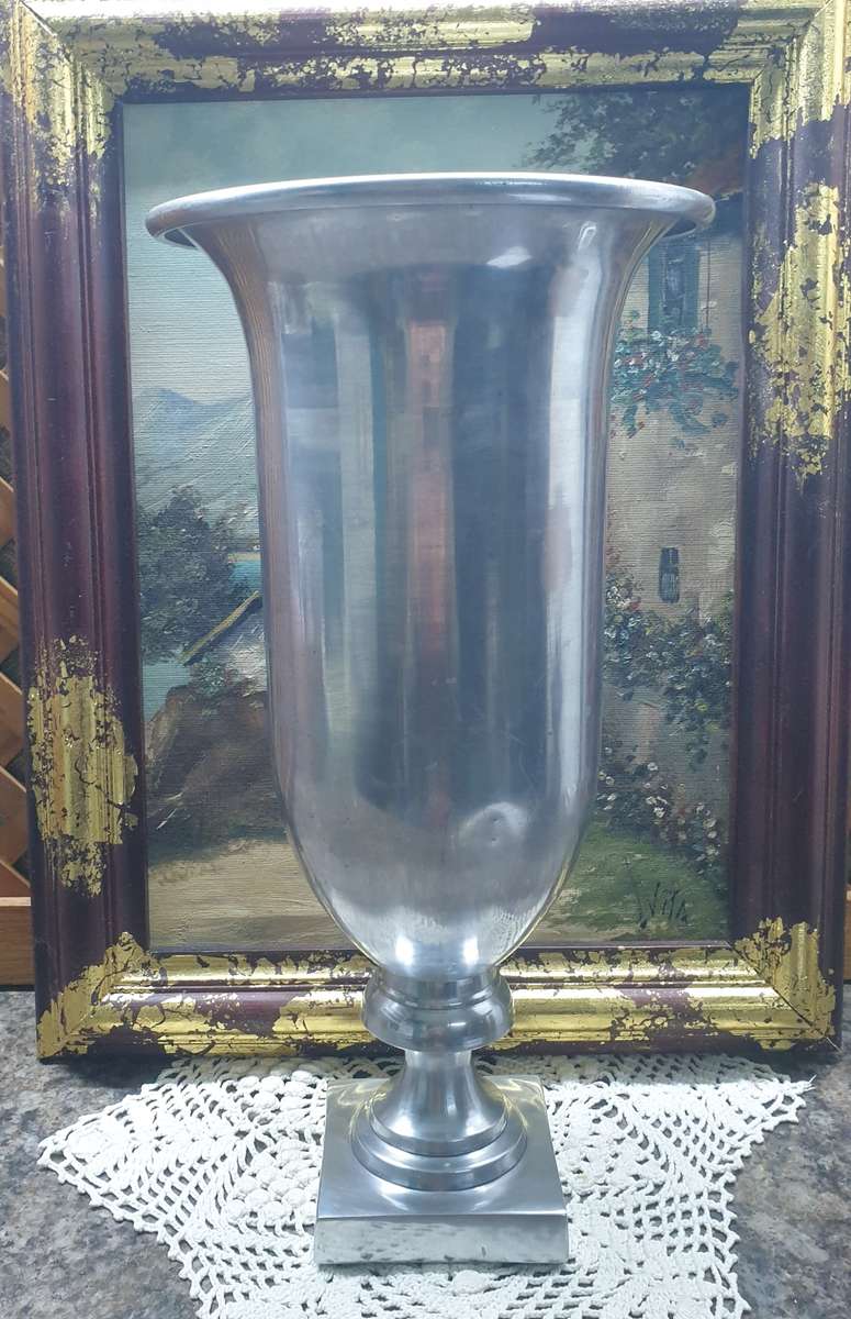 LARGE PEWTER VASE