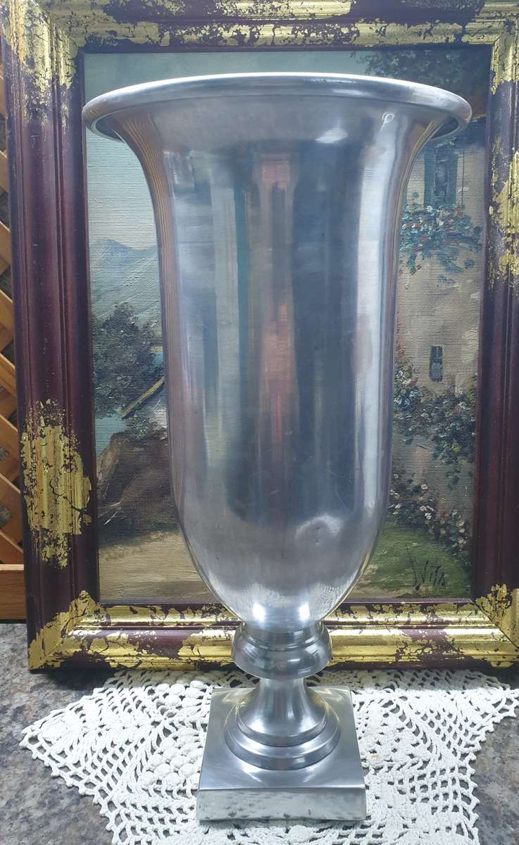 LARGE PEWTER VASE