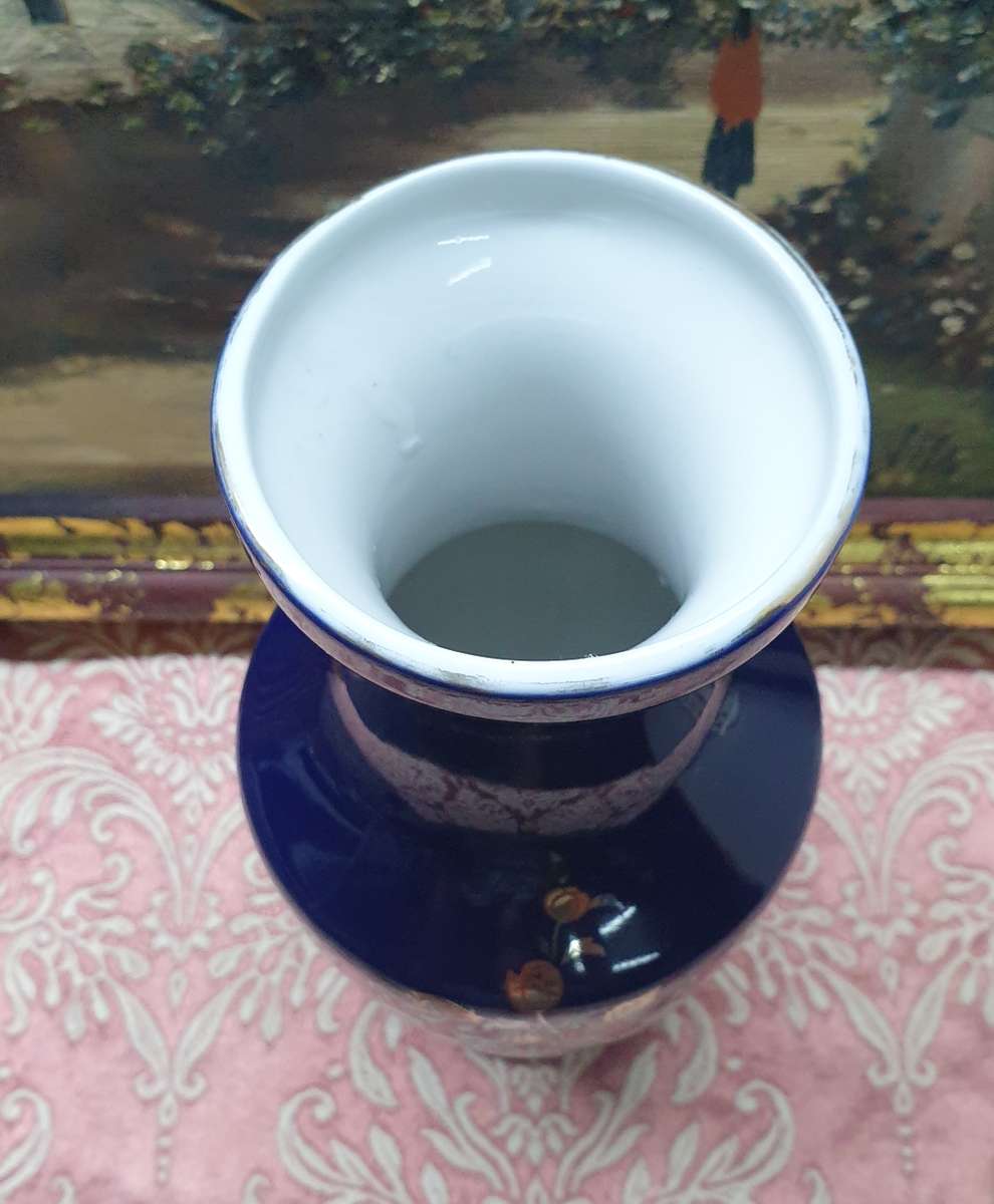 Cobalt blue Gold vase
