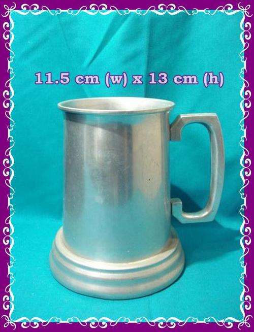 Old Glass Base Aluminuim Mug for your Bar