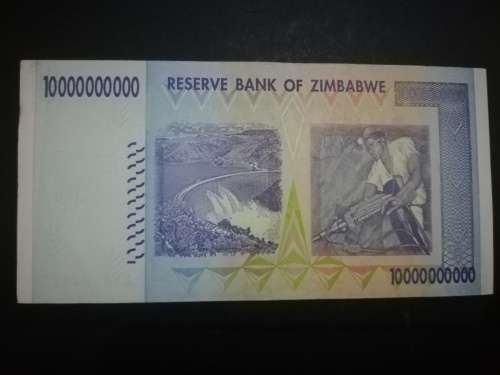 Uncirculated Ten Billion Dollars Zimbabwe
