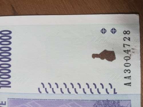 Uncirculated Ten Billion Dollar Zimbabwe