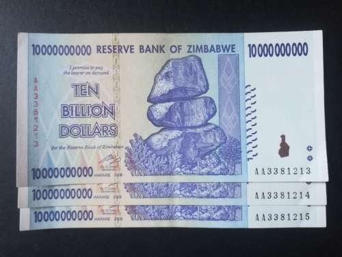 Uncirculated 10 Billion Dollars Zimbabwe