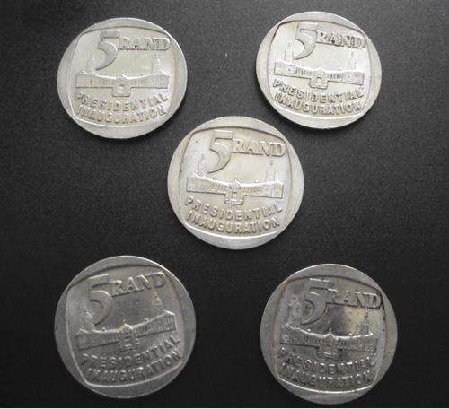 1994 Presidential Inauguration R5 coins- 5 available (bid per coin)