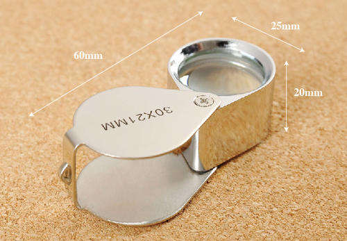30 X 21mm Triplet Glass Jeweler Loupe Loop Eye Magnifier Magnifying Metal Body Silver