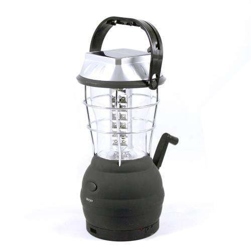 BIG Rechargeable LED Lantern - Hand Crank / Solar Charge / USB Charge / Car Charge / Backup Battery