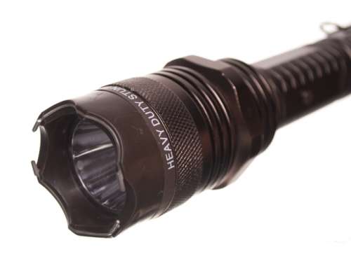 Long Heavy duty Police type Tazer Stun Gun and Strong Rechargeable Flashlight + Strobelight
