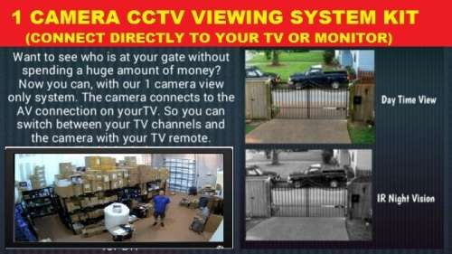 1 Camera CCTV viewing system Kit - Connect directly to your tv or monitor up to 20m away