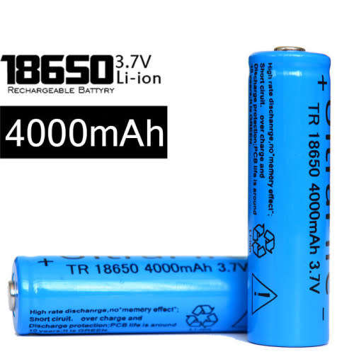 18650 3.7V Li-ion Rechargable Battery for Torch, Flashlight, Laser, etc