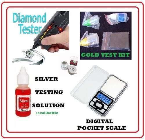 GOLD SILVER DIAMOND TESTING AND VALUATION KIT