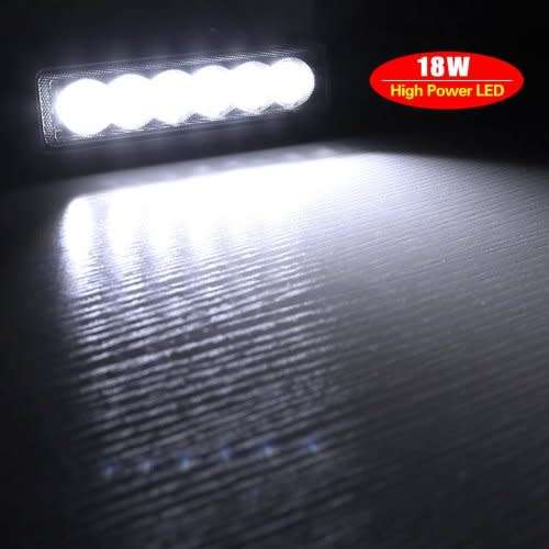18W Spot Offroad 6 inch LED Light Bar Work Driving Work Light Signal Row SUV 4WD Boat Truck