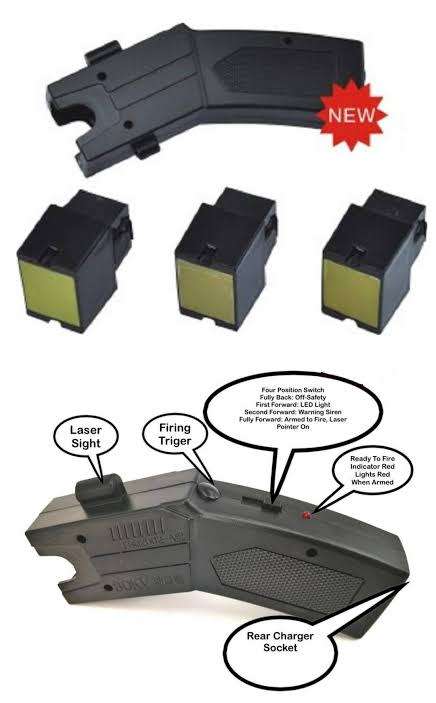 Rechargeable Shooting Stun Gun + 3 Cartridges, Laser Sight