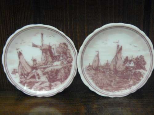 DELFT HOLLAND OUDE MOLEN FABRIEK B.V 7.8 CM X 2 PINK !!!!!!!!!!!!!
