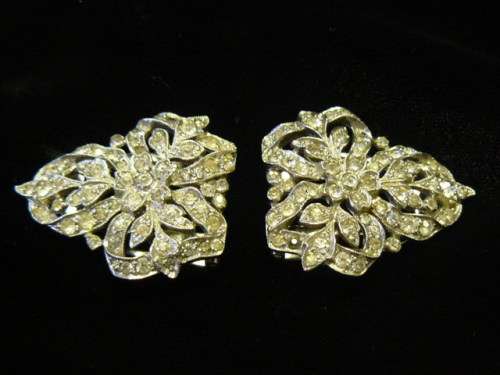 GENUINE MARCAZITE SHOE CLIPS STUNNING - HARD TO FINDE A PAIR !!!