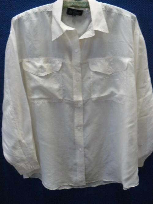 100 % PURE SILK VINTAGE SHIRT GOOD CONDITION CREAM L