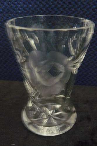 ROSE CUT CRYSTAL VASE