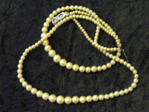 PEARL NECKLACE DOUBLE STRAND VINTAGE CLASP