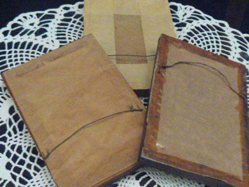 WOODEN VINTAGE FRAMES WITH GLASS X 3