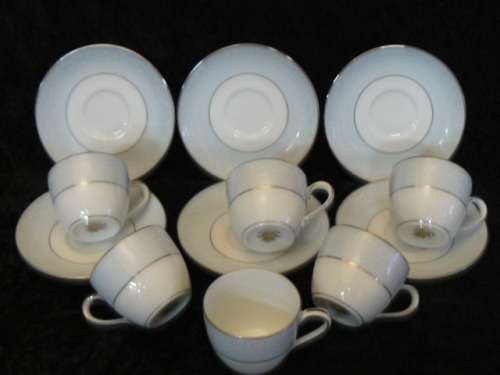 NORITAKE EXPRESSO CUPS ANS SAUCER X 6 LAUREATE