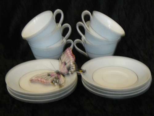 NORITAKE SET LAUREATE 6 X CUPS AND SAUCERS
