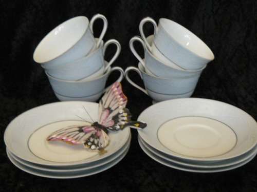NORITAKE SET LAUREATE 6 X CUPS AND SAUCERS