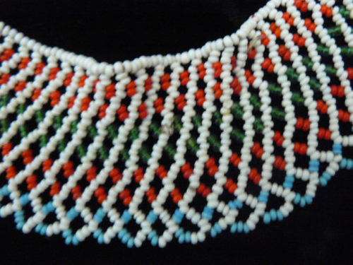 AFRICAN BEADED CHOKER AND EARRINGS