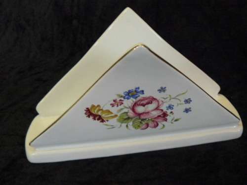 PORCELAIN HAND DECORATED SERVIETTE HOLDER