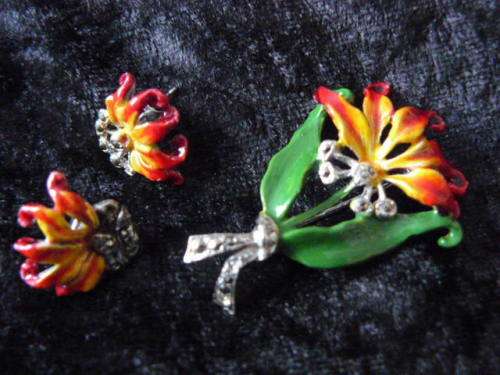 BROOCH AND EARRINGS STUNNING FINDE