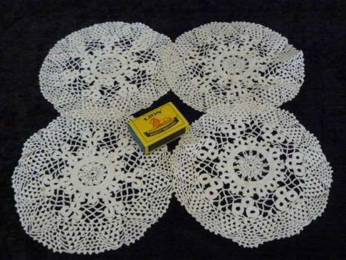 COTTON HAND CROCHETED DOILLIES