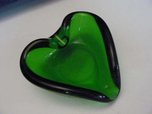 MURANO GLASS ASHTRAY GREEN REDUCED
