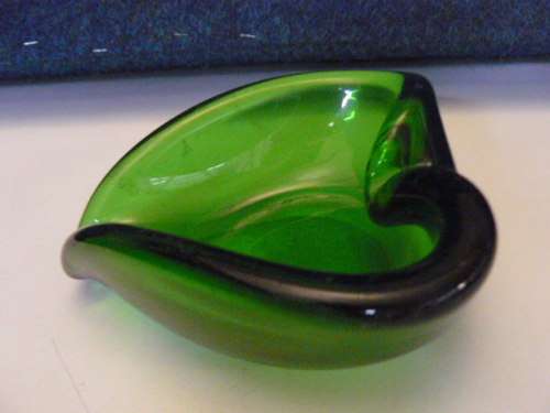 MURANO GLASS ASHTRAY GREEN REDUCED