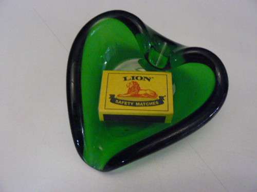 MURANO GLASS ASHTRAY GREEN REDUCED