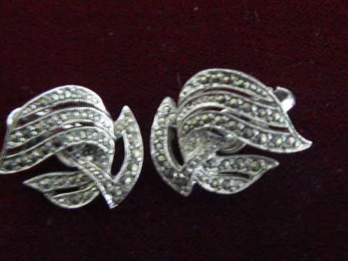 MARCASITE CLIP ON EARRINGS