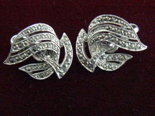 MARCASITE CLIP ON EARRINGS
