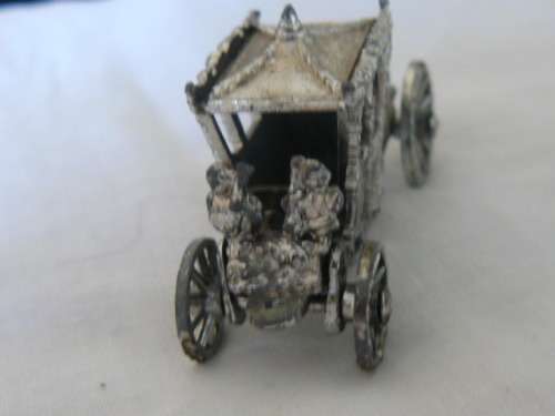 Antique Miniature Metal Horse Carriage
