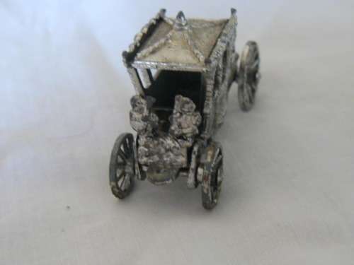 Antique Miniature Metal Horse Carriage