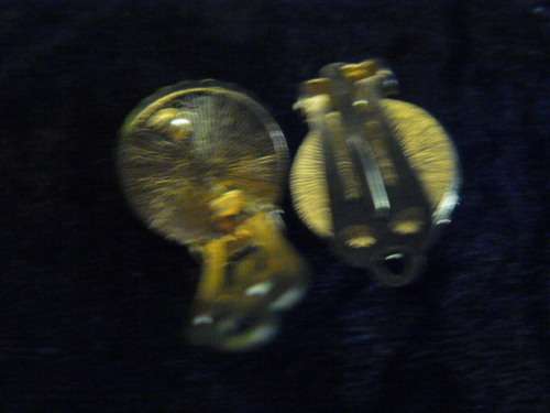 EARRINGS GOLD TONED AND BLUE 1.6 CM