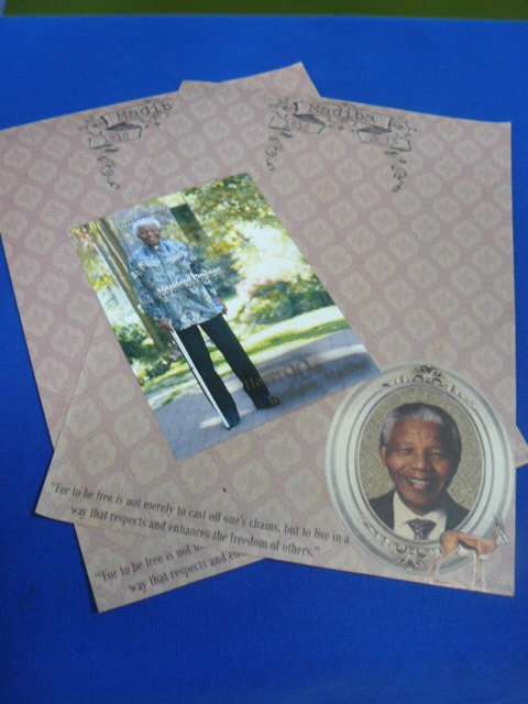 Nelson Mandela Writing paper and 90 birthday commemorative stamp