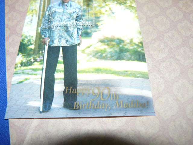 Nelson Mandela Writing paper and 90 birthday commemorative stamp