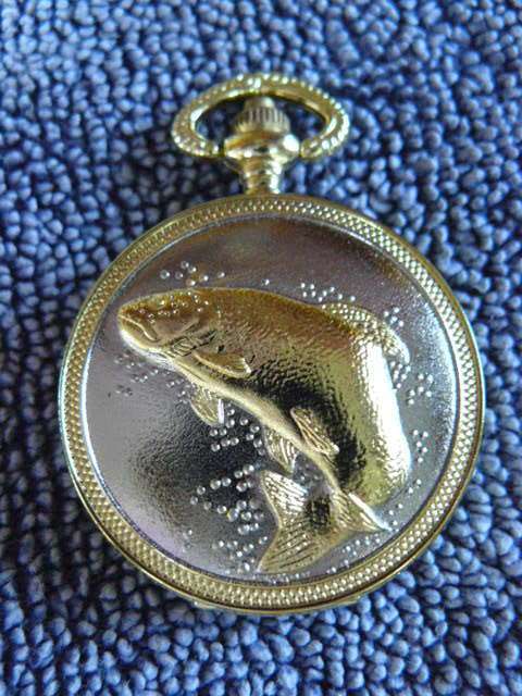 QUARTZ POCKET WATCH WITH FISH